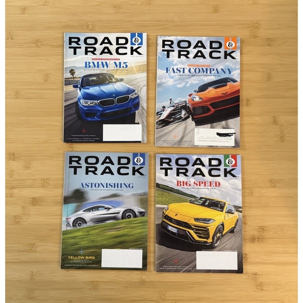 Road & Track Magazine 2018 Bundle March|April BMW M5 May Fast Company June July